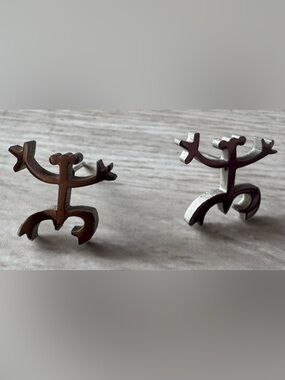 🇵🇷 Puerto Rico Taino Coqui Silver Stud Earrings